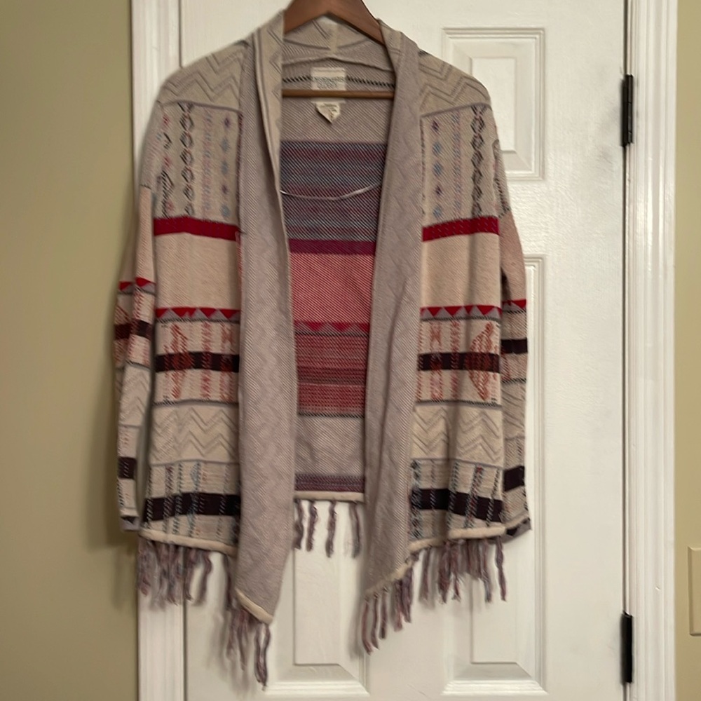 Billabong striped Aztec boho cardigan Anthropologie bohme small sweater $89